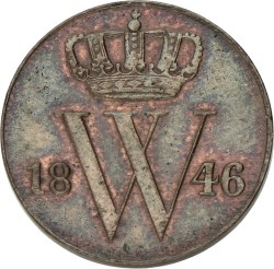 ½ Cent. Willem II. 1846. XF +.