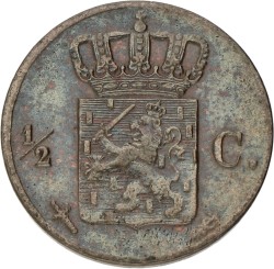 ½ Cent. Willem II. 1846. XF +.