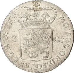 3 Gulden - generaliteits. West-Friesland. 1792. XF +.