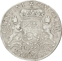 Halve dukaton of zilveren rijder. Zeeland. 1766. Fraai +.