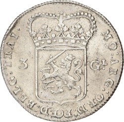 3 Gulden - generaliteit. Utrecht. 1786. F / VF.