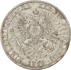 German States. Prussia. Wilhelm I. Vereinsthaler. 1866. XF.