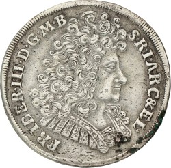 German States. Brandenburg-Prussia. Friedrich III. ⅔ thaler. 1691 IC S. XF -.