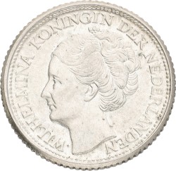 25 cent. Wilhelmina. 1945. XF +.