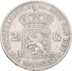 2½ Gulden. Willem III. 1853. VF -.