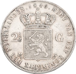 2½ Gulden. Willem I. 1840. VF / XF.