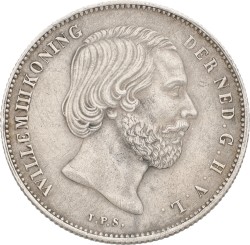 ½ Gulden. Willem III. 1861. XF +.