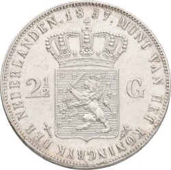 2½ Gulden. Willem III. 1857. XF +.