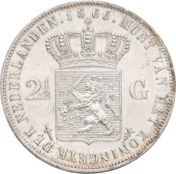 2½ Gulden. Willem III. 1866. XF +.