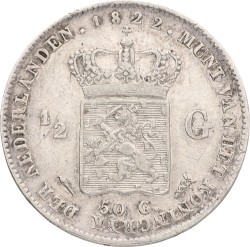 ½ Gulden. Willem I. 1822 Without Michaut. VF.