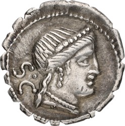 Roman Republic. C. Naevius Balbus. Denarius. ND (79 BC). XF.