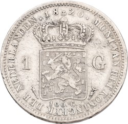 1 Gulden. Willem I. 1820. VF.