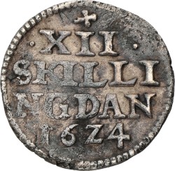 Denmark. Christian IV. 12 Skilling. 1624. VF.