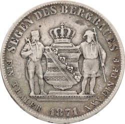 German states. Saxony. Johann I. 1 Vereinsthaler. 1871.