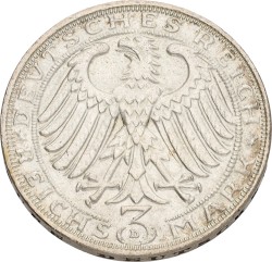 Germany. Weimar Republic. 3 Mark - Durer. 1928. XF.