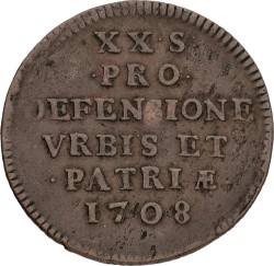 France. Lille. Siege money of XX sols. 1708. VF.