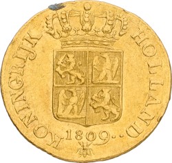 Gouden dukaat. Lodewijk Napoleon. 1809. VF.