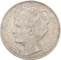 Wilhelmina. 2½ Gulden. 1898 with dot. VF.