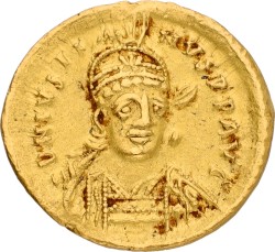 Byzantine Empire. Justinianus I. Solidus. ND (518 - 527 AD). VF.