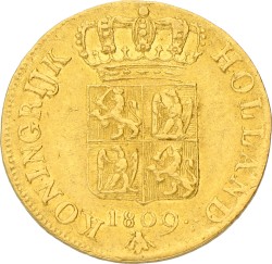 Gouden dukaat. Lodewijk Napoleon. 1809. VF +.