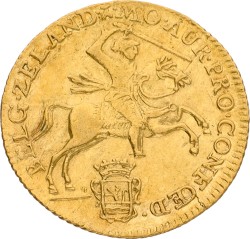 Halve gouden rijder van 7 gulden. Zeeland. 1761. VF.