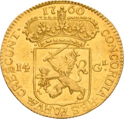 Gouden rijder van 7 gulden. Zeeland. 1760. XF.