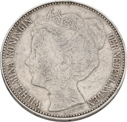 2½ Gulden. Wilhelmina. 1898 - With dot. VF -.