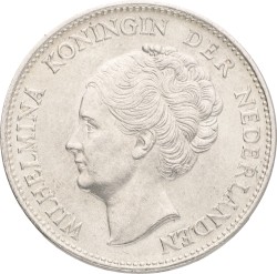 1 Gulden. Wilhelmina. 1945 P. AUnc.