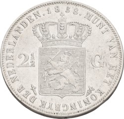 2½ Gulden. Willem III. 1858. XF.