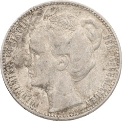 1 Gulden. Wilhelmina. 1906. VF.