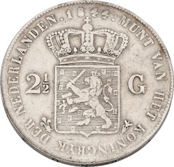 2½ Gulden. Willem II. 1844. VF -.