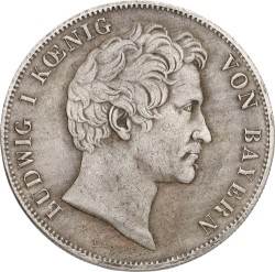 German States. Bavaria. Ludwig II. 2 Gulden. 1847. XF.