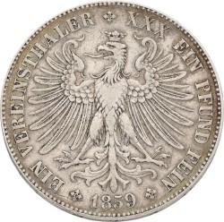 German States. Frankfurt. Free City. Vereinsthaler. 1859. XF.