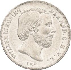 ½ Gulden. Willem III. 1858. XF +.