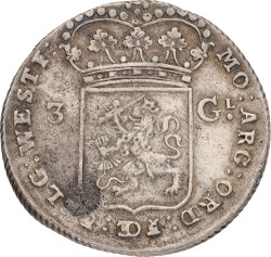 3 Gulden. West-Friesland. 1795. VF.