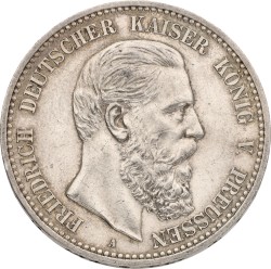 German States. Prussia. Friedrich III. 5 Mark. 1888. XF +.