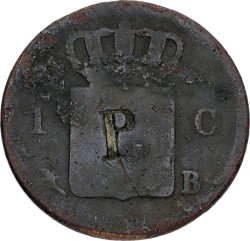 1 Cent - With P Countermark. Willem I. 18(2)3. F.