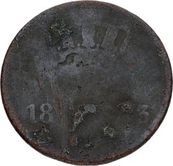 1 Cent - With P Countermark. Willem I. 18(2)3. F.