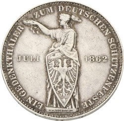 German States. Frankfurt. 1 thaler. 1862 - German shooting festival. XF.