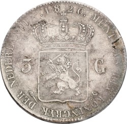 3 Gulden. Willem I. 1820. XF +.