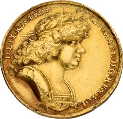 Poland. Polish-Lithuanian commonwealth. ND (1672 - 1673). Gold medal of 4 ducats on the war with the Turks. XF -.