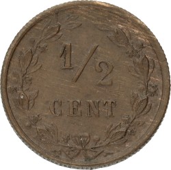 ½ Cent. Willem III. 1883 - Double strike. XF+.