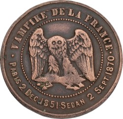 France. 1870. German satirical medal on German-French war - Napoleon III le petit. VF.