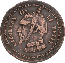 France. 1870. German satirical medal on German-French war - Napoleon III le petit. VF.