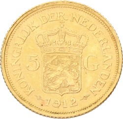 5 Gulden. Wilhelmina. 1912.