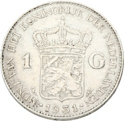 1 Gulden. Wilhelmina in londen. 1931. XF +.