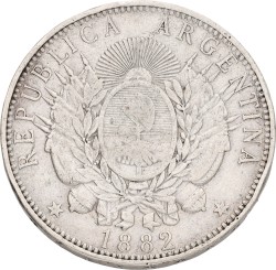 Argentina. Peso. 1882. VF.