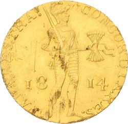 Gouden dukaat. Willem I. 1814. VF.