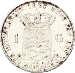 1 Gulden. Wilhelmina. 1897. XF.