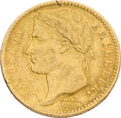 20 Francs. Napoleon I. 1813. VF.